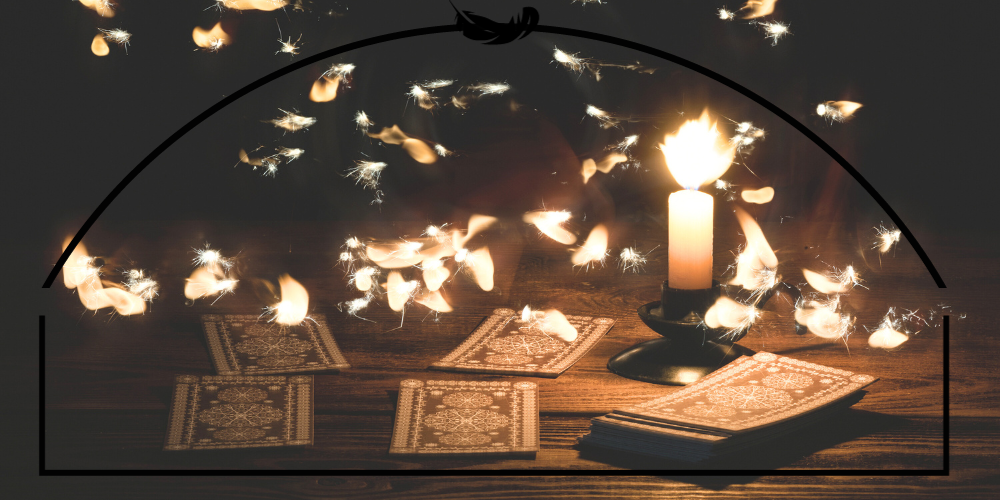 tarot cards and candles